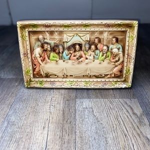 Vintage Ceramic 3D Last Supper Wall Hanging